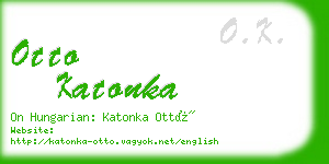 otto katonka business card